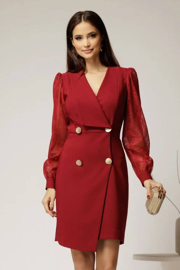 rochie bordo scurta tip sacou rochie bordo scurta tip sacou