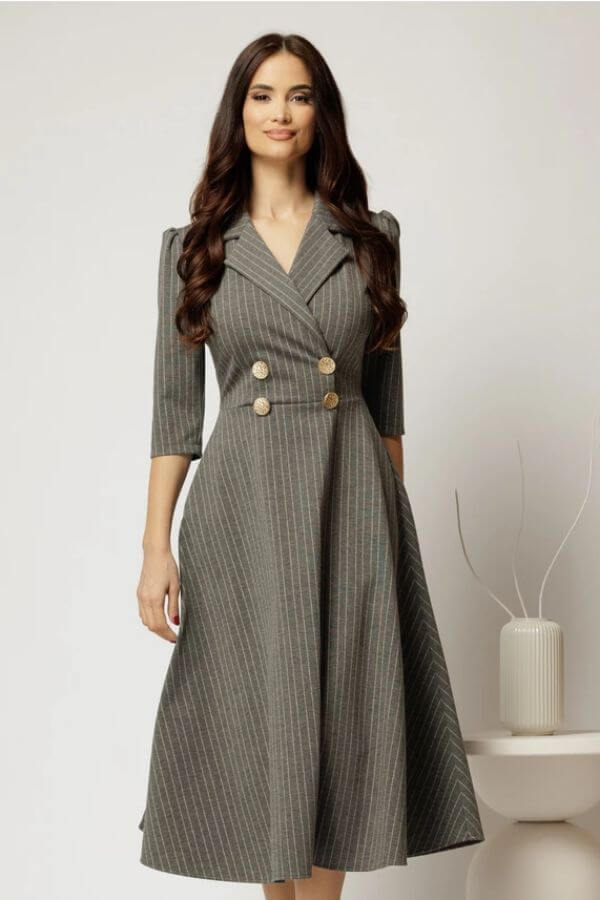 rochie office gri fusta clos rochie office gri fusta clos