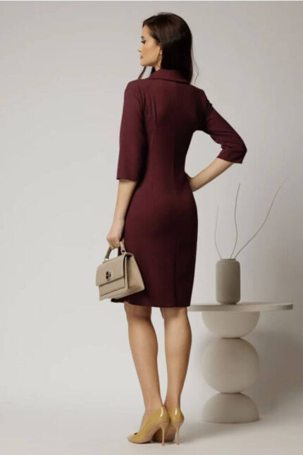 rochie office bordo inchis