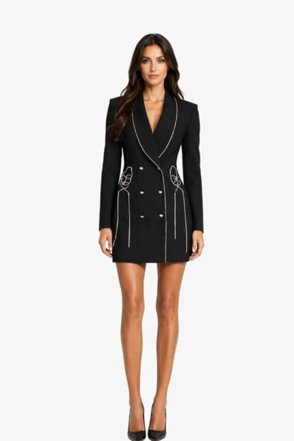 rochie neagra tip sacou cu snururi reglabile